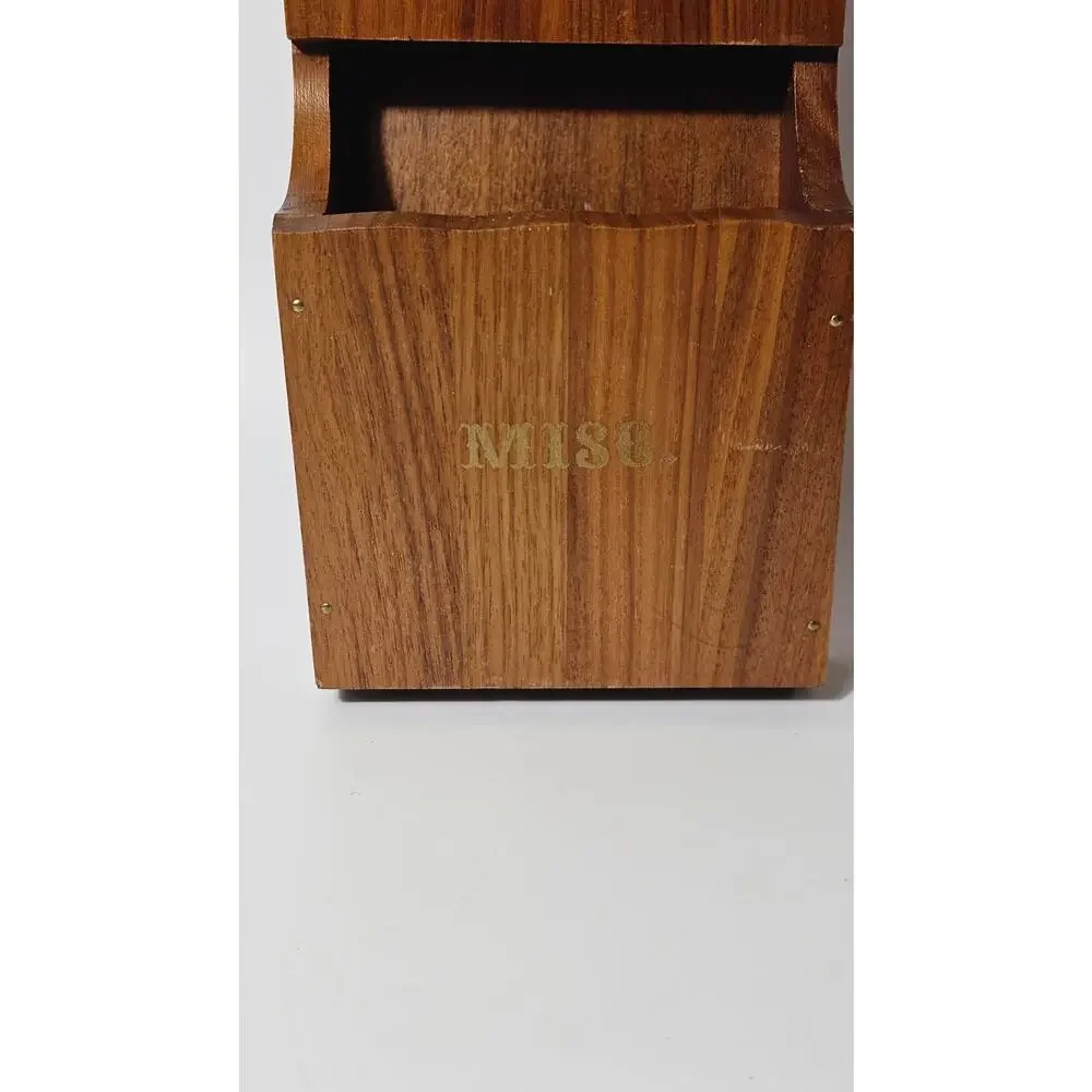 Vintage 1970s Wood Wall Mail Sorter — Letters Bills Mail Organizer, 3 Tier